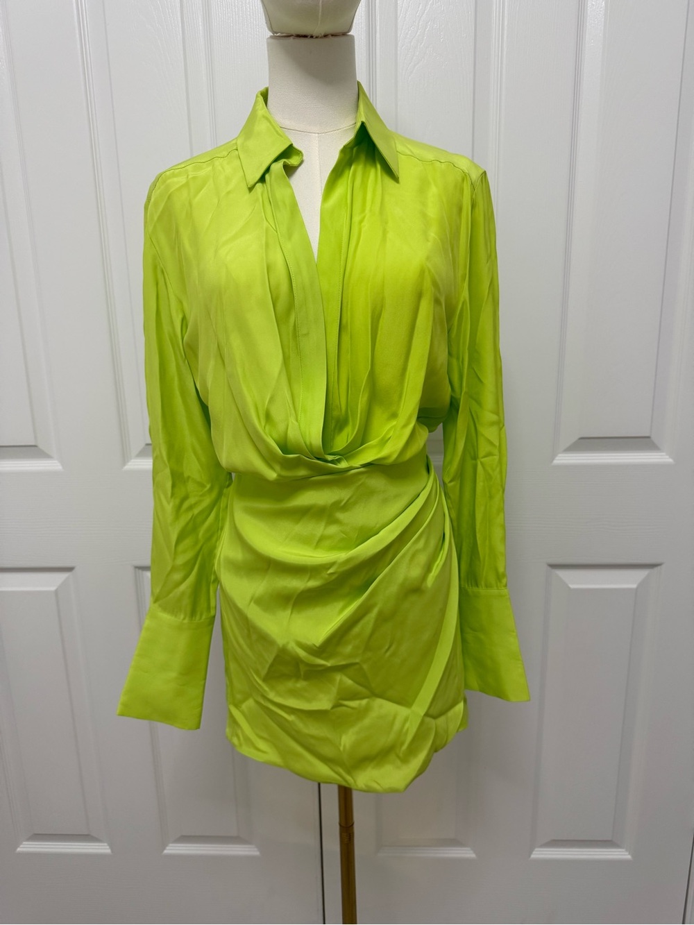 Gauge81 Neon Lime Long-Sleeve Mini Dress